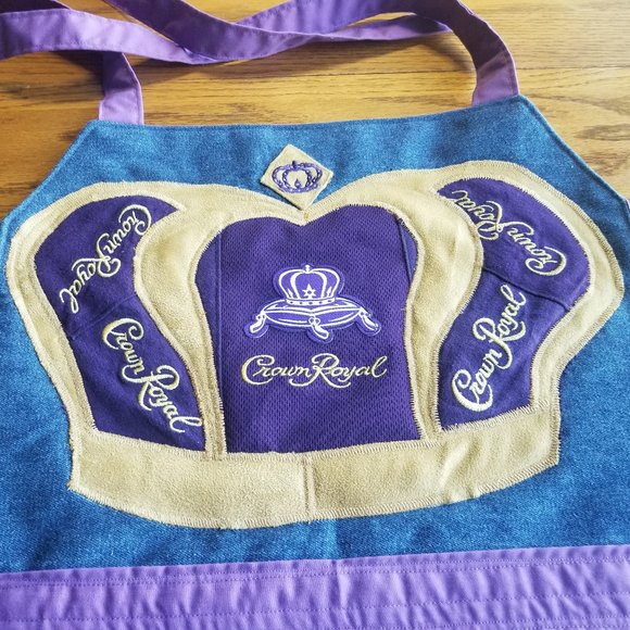 Apron decorated with Crown Royal bags - Picture 2 of 6